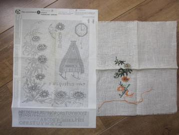 Thea Gouverneur origineel borduur telpatroon Passiebloem Gan beschikbaar voor biedingen