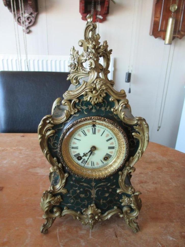 Oer 10397 model boulle klokje met inlegwerk, Antiek en Kunst, Antiek | Klokken, Ophalen