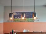 Industriële Hanglamp met Metalen Kooi, Huis en Inrichting, Lampen | Hanglampen, 50 tot 75 cm, Ophalen of Verzenden, Zo goed als nieuw