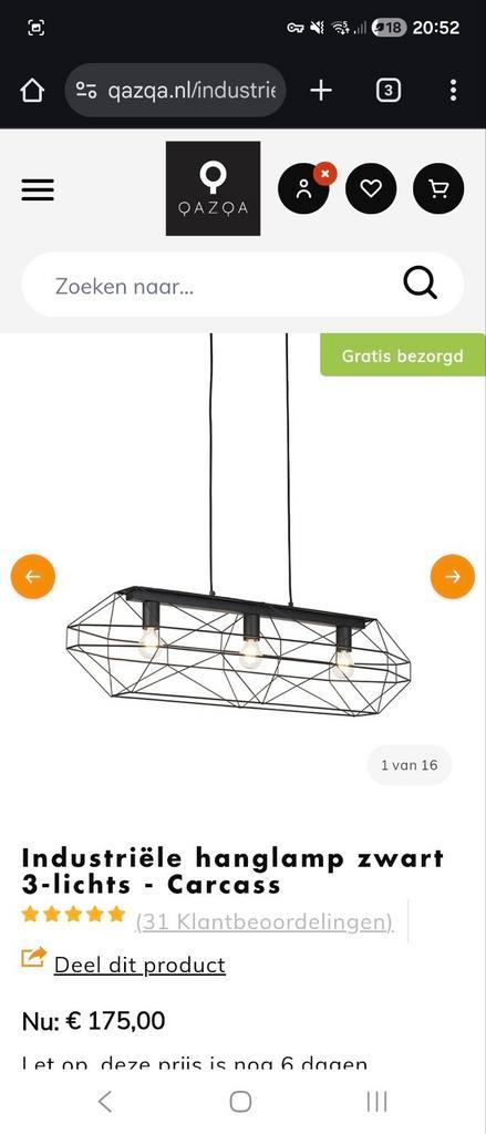 Qazqa Hanglamp Carcass, Huis en Inrichting, Lampen | Hanglampen, Nieuw, Ophalen of Verzenden