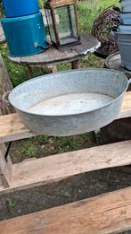 Mooie gave zinken bak, Tuin en Terras, Bloembakken en Plantenbakken, Minder dan 30 cm, Minder dan 60 cm, Ophalen of Verzenden