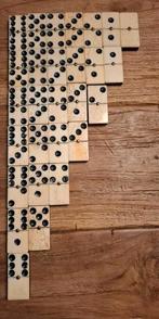 Set van 28 antieke dominostenen ebbenhout en been, Ophalen of Verzenden