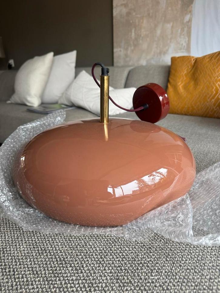 Moderne hanglamp, Huis en Inrichting, Lampen | Hanglampen, Zo goed als nieuw, Minder dan 50 cm, Glas, Ophalen of Verzenden