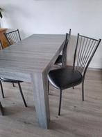 Eettafel en 4 stoelen, Ophalen, Overige materialen, 50 tot 100 cm, Zo goed als nieuw
