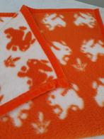 Vintage: Knderdeken AaBe oranje, konijntjes 74x103, Kinderen en Baby's, Ophalen of Verzenden, Zo goed als nieuw, Deken