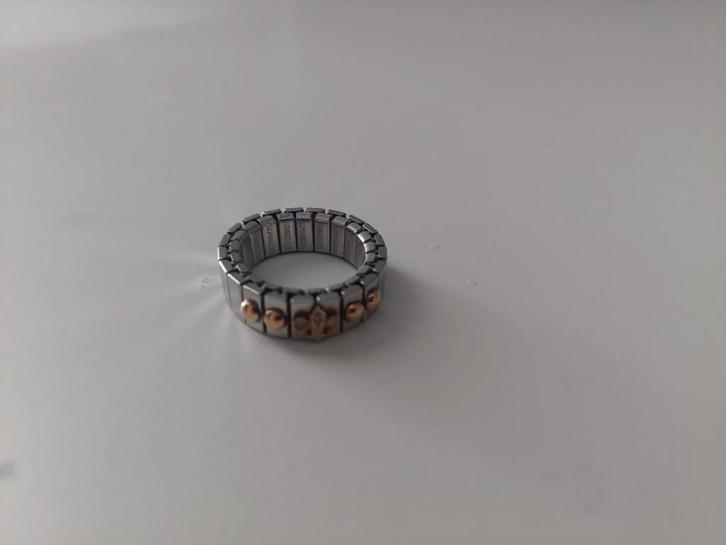 Nomination ring met gouden kroontje, Sieraden, Tassen en Uiterlijk, Bedels, Nieuw, Overige merken, Zilver, 1 bedel, Verzenden