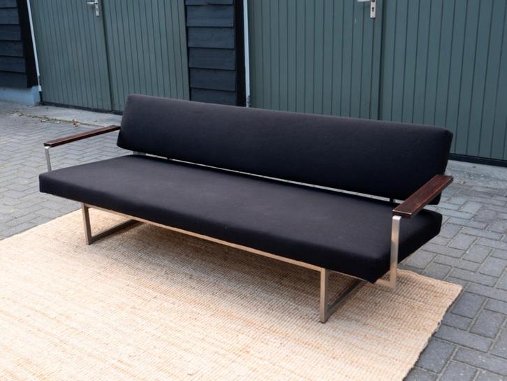 Rob Parry Lotus 25 Slaapbank | Vintage Design | Stof zwart, Huis en Inrichting, Banken | Bankstellen, Gebruikt, Rechte bank, Driepersoons