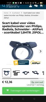 Scart kabel voor videorecorder, Ophalen of Verzenden, Nieuw, Minder dan 2 meter, Scartkabel