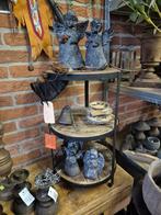 Rustieke Etagere - Oud Hout & Zwart Metaal, Huis en Inrichting, Woonaccessoires | Etagères, Onbekend, Nieuw, Ophalen of Verzenden