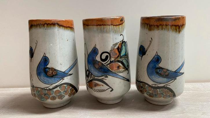 Handgemaakt Keramiek Bekers Mexico - Keramist Ken Edwards, Huis en Inrichting, Keuken | Servies, Gebruikt, Overige typen, Overige stijlen
