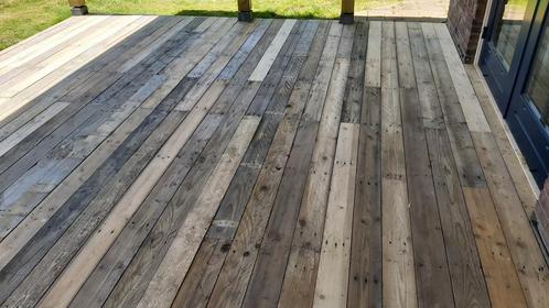 Sloop hout planken oud hout in barnwood / old oak stijl, Tuin en Terras, Palen, Balken en Planken, Gebruikt, Planken, 250 cm of meer
