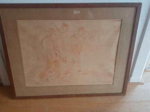 litho George Petrus Wilhelmus Wildschut Na de dagtaak, Antiek en Kunst, Kunst | Litho's en Zeefdrukken, Ophalen