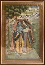 Originele zijde schildering uit India, Antiek en Kunst, Ophalen