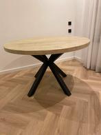 Ronde eettafel Bressano en  (4 stuks) Zwart Velours Stof, Rond, Tot twee personen, Zo goed als nieuw, Metaal