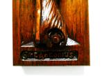 Wandbeeld hout De Heilige Antonius / varken kluizenaarsstaf, Ophalen of Verzenden