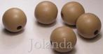 0310 Mooie Bruin Beige Houten Kralen (16 mm), Verzenden, Nieuw, Kraal