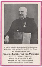 Pastoor Joannes van Mulukom 1874 Horssen + 1940 Nijmegen, Verzamelen, Verzenden, Bidprentje