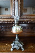 mooie klassieke super grote antieke olielamp met rozen, Antiek en Kunst, Ophalen