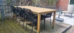 Prachtige tuinstoelen van zwart touw en inclusief kussens, Ophalen, Gebruikt