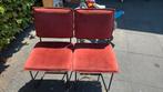 Eetkamerstoelen red velvet black metal, Huis en Inrichting, Stoelen, Ophalen, Gebruikt, Zwart, Vier