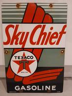 Emaille Texaco Sky Chief Reclamebord 46x30cm, Ophalen of Verzenden, Gebruikt, Reclamebord