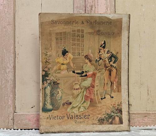Reclamekarton parfumerie Parijs, Antiek en Kunst, Curiosa en Brocante, Ophalen of Verzenden