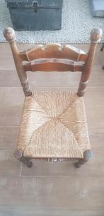 Houten stoel met rieten zitting, Huis en Inrichting, Stoelen, Ophalen, Gebruikt, Bruin, Eén