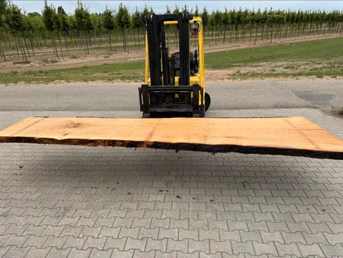 Exclusieve eiken boomstambladen 410x95x8 cm, Huis en Inrichting, Tafels | Sidetables, Zo goed als nieuw, 75 cm of meer, 200 cm of meer