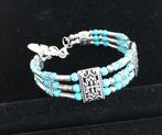 Armband Tibet zilver met Turquoise natuursteen Flex -NIEUW-, Overige materialen, Met bedels of kralen, Nieuw, Ophalen of Verzenden