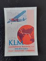 Sluitzegel KLM Koninklijke Luchtvaart Mij (3) A'dam  Batavia, Verzamelen, Luchtvaart en Vliegtuigspotten, Ophalen of Verzenden
