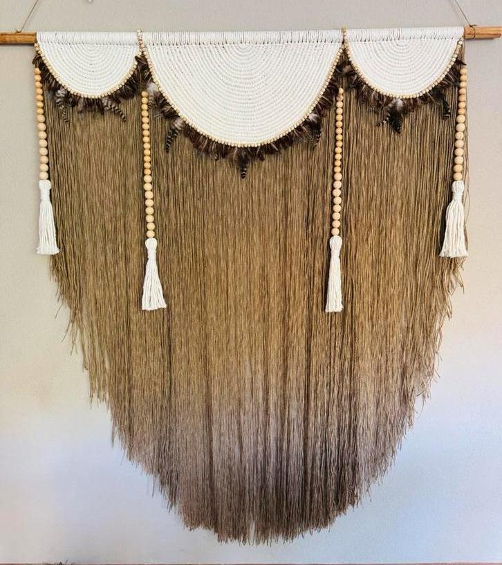 Macramé wandkleed Afrika handmade!, Huis en Inrichting, Woonaccessoires | Wanddecoraties, Nieuw, Ophalen