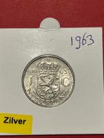 1 gulden 1963 zilver., Postzegels en Munten, Munten | Nederland, Ophalen of Verzenden, Koningin Juliana, 1 gulden, Zilver
