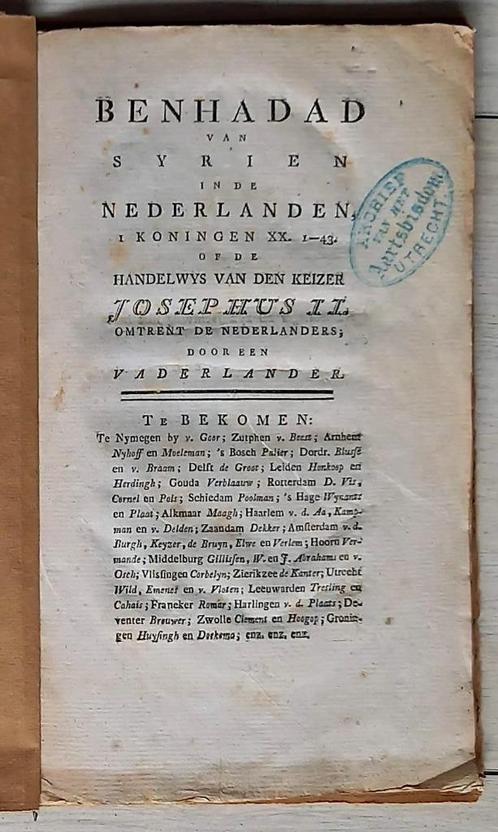 Syrie - 1784 - Benhadad van Syrien, Boeken, Oorlog en Militair, Gelezen, Verzenden
