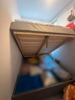 Boxspring met opbergruimte  Opbergboxspring 160x200, Ophalen of Verzenden, Zo goed als nieuw, Grijs