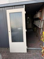 Houten binnendeur met reliëf glas, Ophalen, Gebruikt, 80 tot 100 cm, Binnendeur