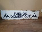 Frans Metalen bord Fuel-oil  Domestique, Vintage, Reclamebord, Gebruikt, Vinage