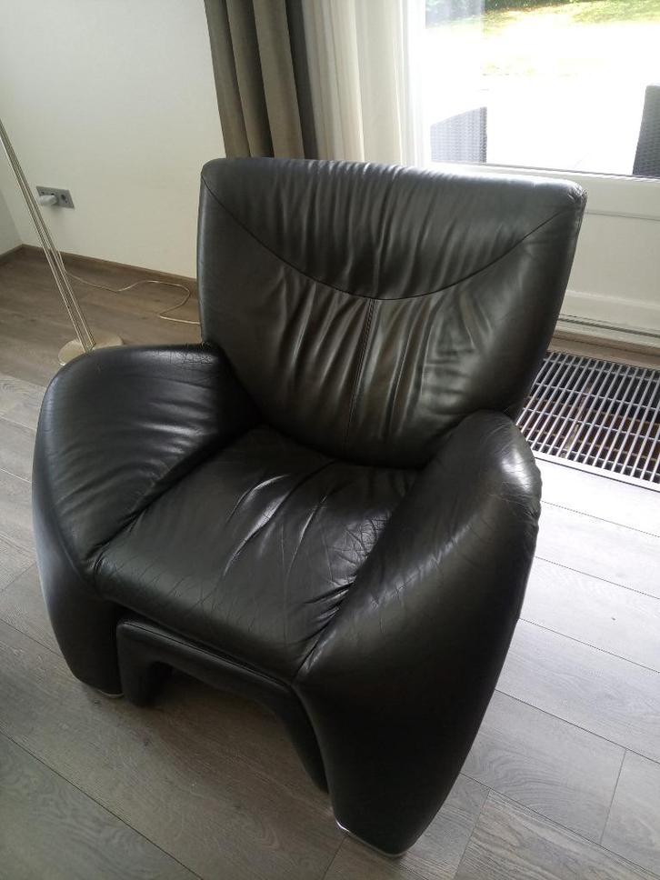 Leolux Echnaton fauteuil, Huis en Inrichting, Fauteuils, Gebruikt, Leer, 75 tot 100 cm, 75 tot 100 cm, Ophalen