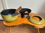 Ikea, fondueset, gietijzer, retro, groen, made in France, Huis en Inrichting, Keuken | Potten en Pannen, Ophalen of Verzenden