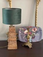 Birma lanp 33 cm/rieten lamp incl fitting zonder kap, Ophalen of Verzenden, Zo goed als nieuw, Rond, 25 tot 50 cm