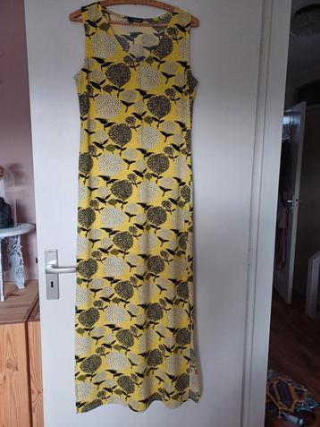 Lange gele zomer jurk met retro print van Norah, mt 38, zgan beschikbaar voor biedingen