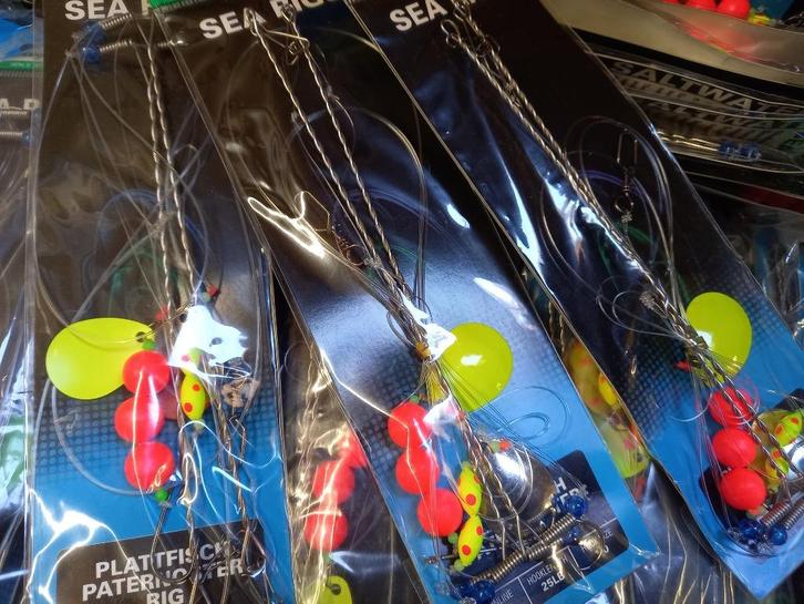 Partij platvis onderlijnen (haak 1/0) top voor Denemarken!, Watersport en Boten, Hengelsport | Zeevissen, Nieuw, Haak, Ophalen of Verzenden