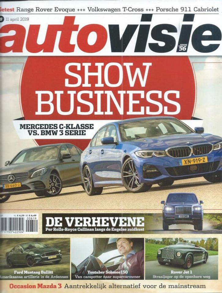 Autovisie 8 2019: BMW 330i - Mercedes Benz C300 - VW T-Cross, Boeken, Auto's | Folders en Tijdschriften, Gelezen, Algemeen, Ophalen of Verzenden