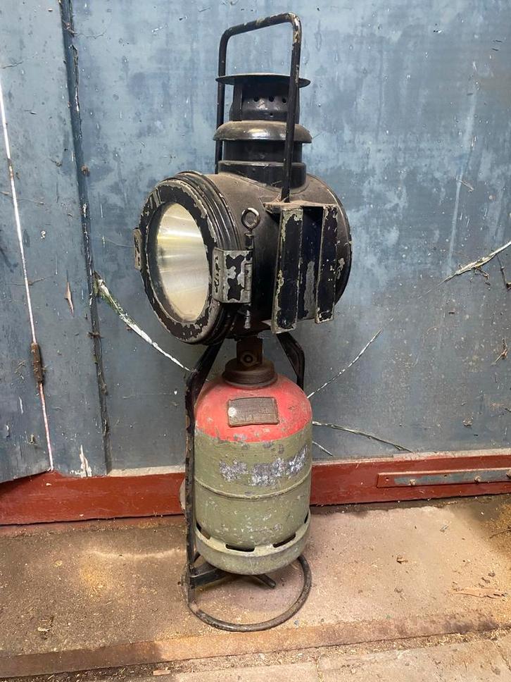 Vintage Duitse Bundesbahn locomotief lantaarn treinlamp, Verzamelen, Spoorwegen en Tramwegen, Gebruikt, Trein, Overige typen, Ophalen