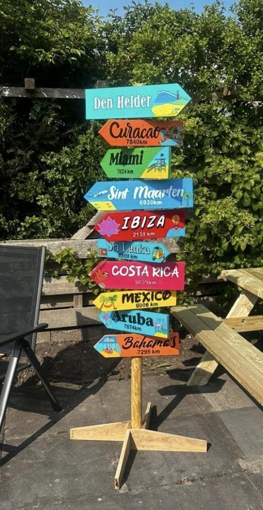 Strand Tuin wegwijsborden, Ibiza, tiki, eigen ontwerp,grieks, Huis en Inrichting, Woonaccessoires | Overige, Nieuw, Ophalen of Verzenden