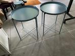 Tafeltjes IKEA blauw, Huis en Inrichting, Minder dan 55 cm, Gebruikt, Metaal of Aluminium, Rond