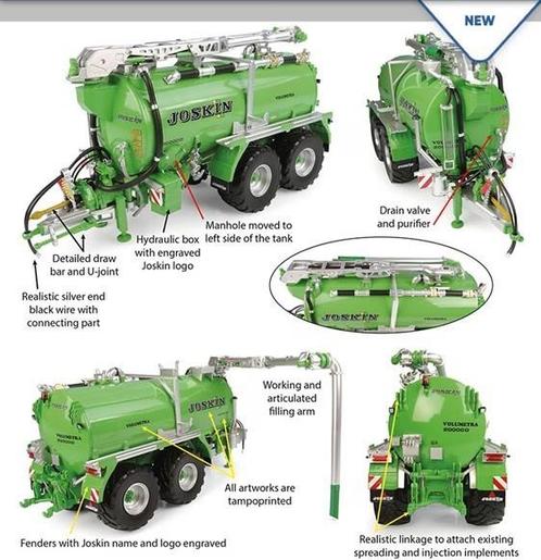Joskin Volumetra 20000D Groen, Hobby en Vrije tijd, Modelauto's | 1:32, Nieuw, Tractor of Landbouw, Universal Hobbies, Ophalen of Verzenden