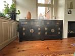 Chinees Dressoir Zwart met Koper Beslag, Ophalen