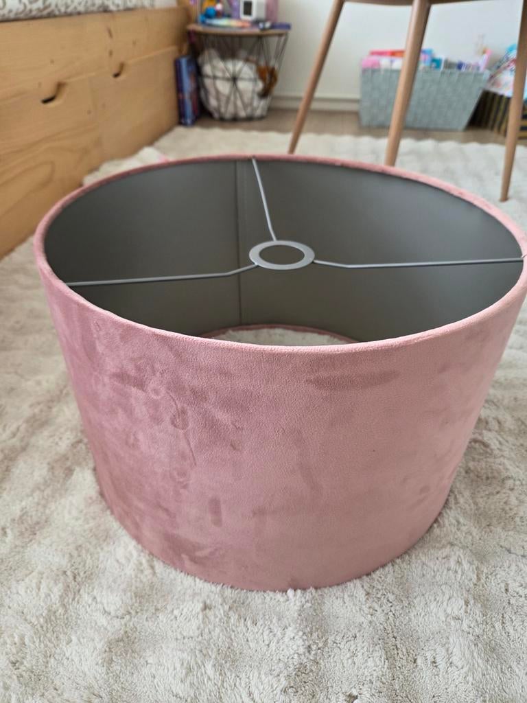 Roze fluwelen lampenkap, Ophalen, Overige kleuren, Rond, Zo goed als nieuw
