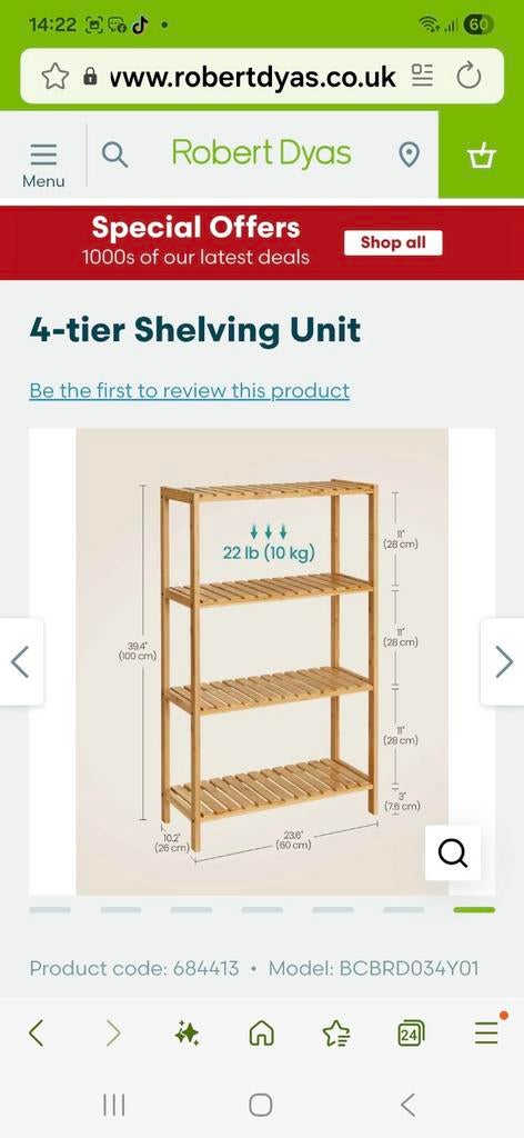 Nieuw Bamboe Badkamerrek met 4 Etages - Afhalen, Ophalen of Verzenden