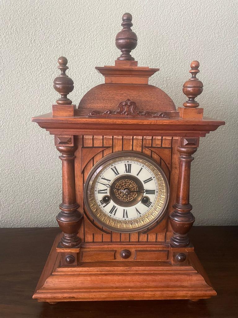 Antieke houten tafelklok - decoratief object, Antiek en Kunst, Antiek | Klokken, Ophalen